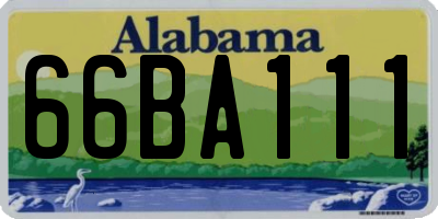 AL license plate 66BA111