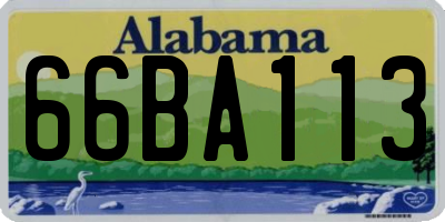 AL license plate 66BA113