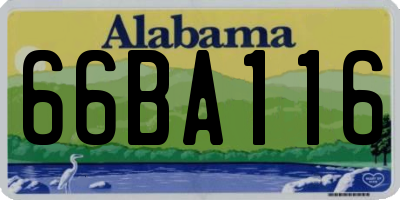 AL license plate 66BA116
