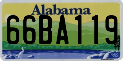 AL license plate 66BA119