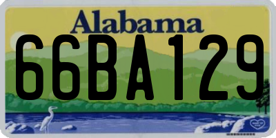 AL license plate 66BA129