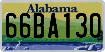 AL license plate 66BA130