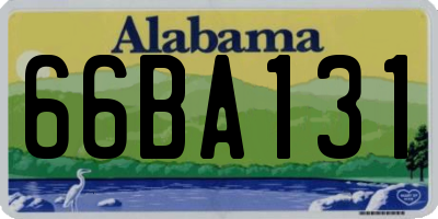 AL license plate 66BA131