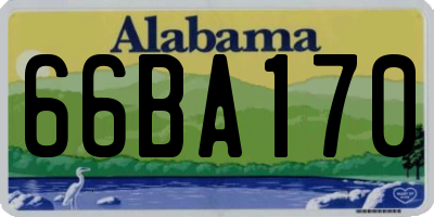 AL license plate 66BA170
