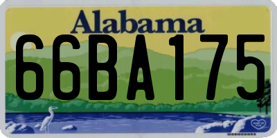 AL license plate 66BA175