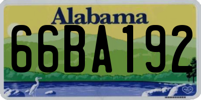 AL license plate 66BA192