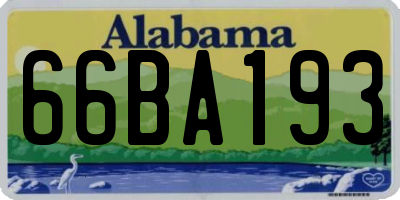 AL license plate 66BA193