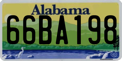 AL license plate 66BA198
