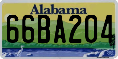 AL license plate 66BA204