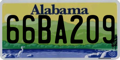 AL license plate 66BA209