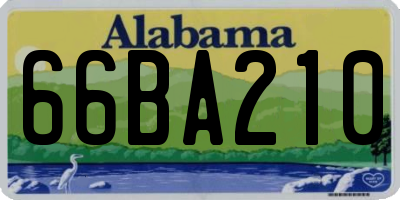 AL license plate 66BA210