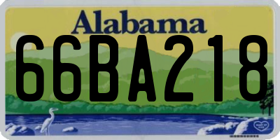 AL license plate 66BA218