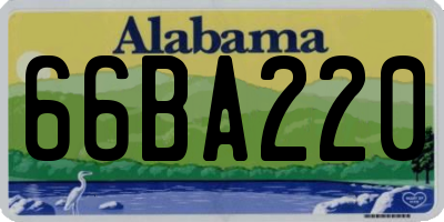 AL license plate 66BA220