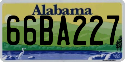 AL license plate 66BA227