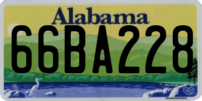 AL license plate 66BA228