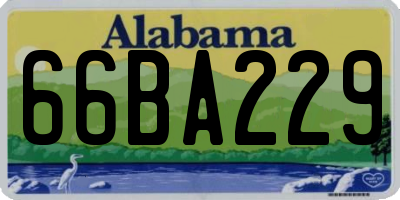 AL license plate 66BA229