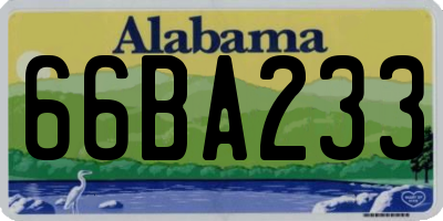 AL license plate 66BA233