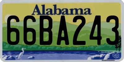 AL license plate 66BA243