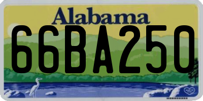 AL license plate 66BA250
