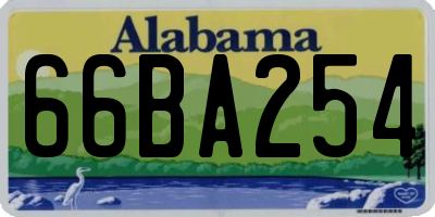 AL license plate 66BA254