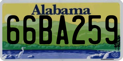 AL license plate 66BA259