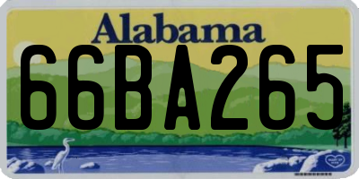 AL license plate 66BA265