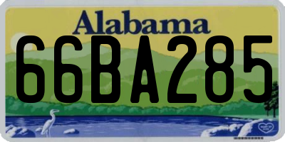 AL license plate 66BA285