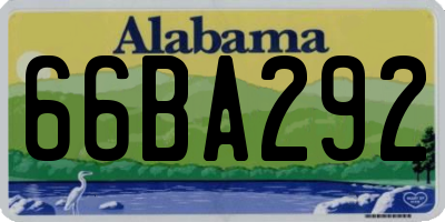 AL license plate 66BA292
