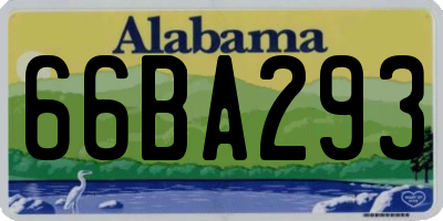 AL license plate 66BA293