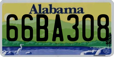 AL license plate 66BA308