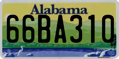 AL license plate 66BA310