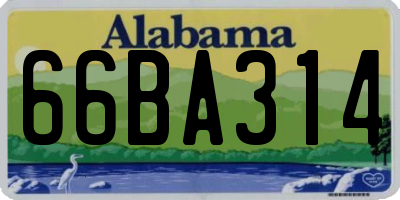 AL license plate 66BA314