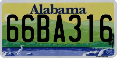 AL license plate 66BA316