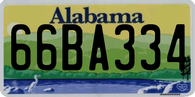 AL license plate 66BA334