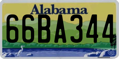AL license plate 66BA344
