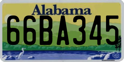 AL license plate 66BA345