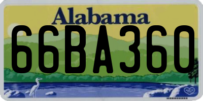 AL license plate 66BA360