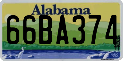 AL license plate 66BA374