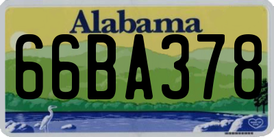 AL license plate 66BA378