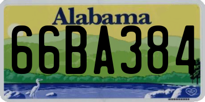 AL license plate 66BA384