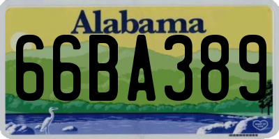 AL license plate 66BA389