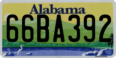 AL license plate 66BA392