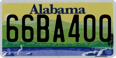 AL license plate 66BA400
