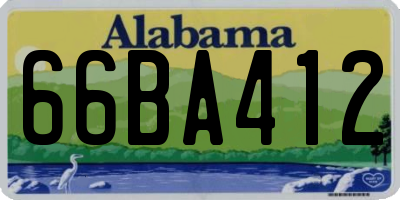 AL license plate 66BA412