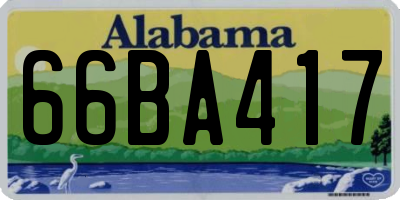 AL license plate 66BA417