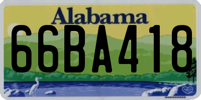 AL license plate 66BA418