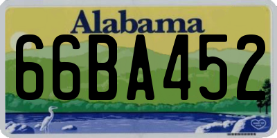 AL license plate 66BA452