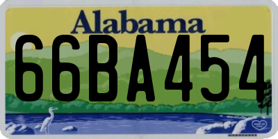 AL license plate 66BA454