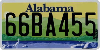 AL license plate 66BA455
