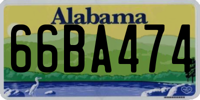 AL license plate 66BA474
